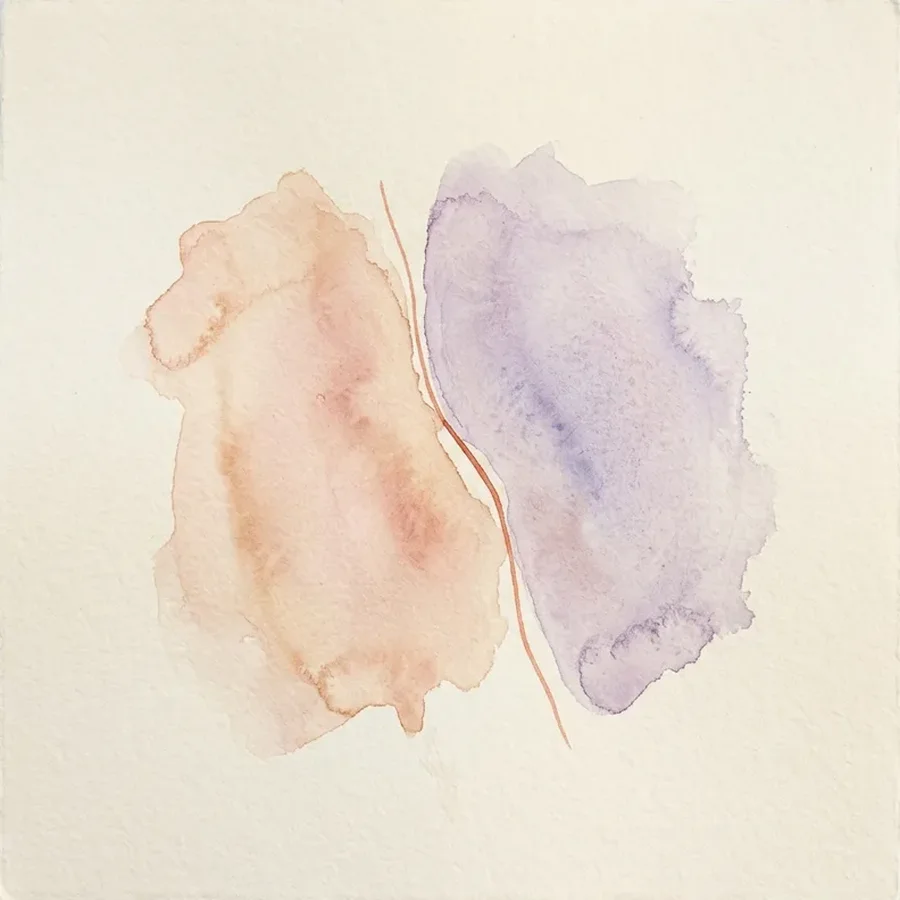 Aquarela abstrata sobre papel representando a etapa da escuta