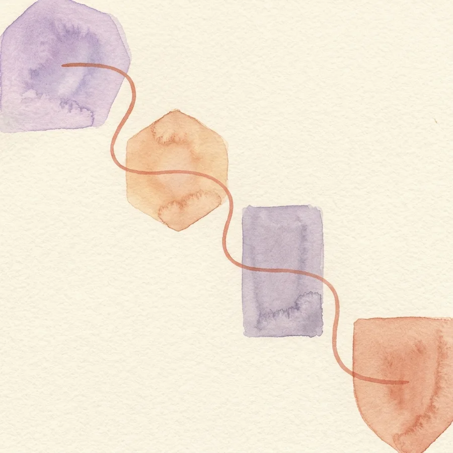 Aquarela abstrata sobre papel representando a etapa do plano